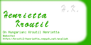 henrietta kroutil business card